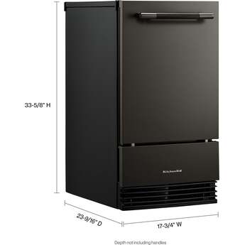 KitchenAid 18 Inch Automatic Ice Maker With Drop-Down Door And Pump: Black Ore — thumbnail 14